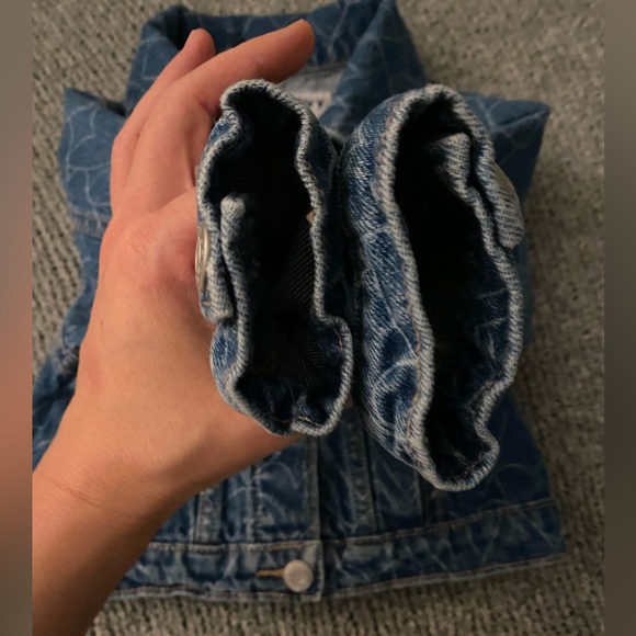 girls denim jacket 3T toddler Old Navy Kids Heart Patterned Blue Jean Jacket - Picture 13 of 16